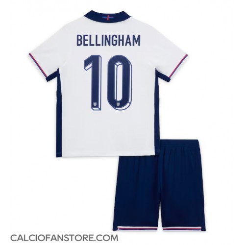 Maglia Calcio Inghilterra Jude Bellingham #10 Prima Divisa Bambino Europei 2024 Manica Corta (+ pantaloncini)